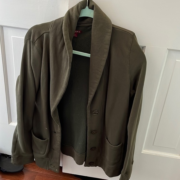 Merona Jackets & Blazers - Womens merona army green sweatshirt blazer size S